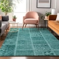 thumbnail image 1 of Addison Rugs Mayfield Washable Transitional Patchwork Turquoise Rectangle Rug, 5' x 7'6", 1 of 6