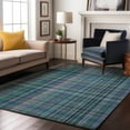 thumbnail image 1 of Addison Rugs Mayfield Washable Transitional Plaid Teal Rectangle Rug, 9' x 12', 1 of 6