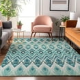 thumbnail image 1 of Addison Rugs Mayfield Washable Transitional Southwest Teal Rectangle Rug, 3' x 5', 1 of 6
