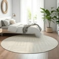 thumbnail image 1 of Addison Rugs Mayfield Washable Transitional Squares Ivory Round Rug, 8' x 8', 1 of 5