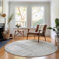 thumbnail image 1 of Addison Rugs Mayfield Washable Transitional Striped Silver Round Rug, 8' x 8', 1 of 5