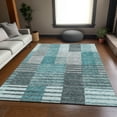 thumbnail image 1 of Addison Rugs Mayfield Washable Transitional Striped Teal Rectangle Rug, 5' x 7'6", 1 of 6