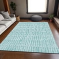 thumbnail image 1 of Addison Rugs Mayfield Washable Transitional Striped Teal Rectangle Rug, 8' x 10', 1 of 6