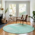 thumbnail image 1 of Addison Rugs Mayfield Washable Transitional Striped Teal Round Rug, 8' x 8', 1 of 5