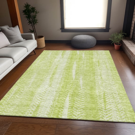 Addison Rugs Mayfield Washable Transitional Stripes Aloe Rectangle Rug, 9' x 12'