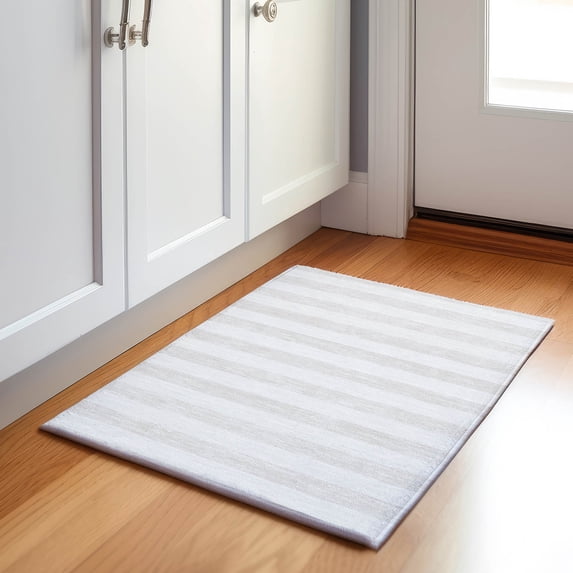 Addison Rugs Mayfield Washable Transitional Stripes Ivory Rectangle Rug, 1'8" x 2'6"
