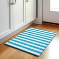 thumbnail image 1 of Addison Rugs Mayfield Washable Transitional Stripes Teal Rectangle Rug, 1'8" x 2'6", 1 of 5