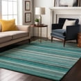 thumbnail image 1 of Addison Rugs Mayfield Washable Transitional Stripes Teal Rectangle Rug, 3' x 5', 1 of 6