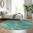 thumbnail image 1 of Addison Rugs Mayfield Washable Transitional Stripes Teal Round Rug, 8' x 8', 1 of 5