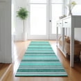 thumbnail image 1 of Addison Rugs Mayfield Washable Transitional Stripes Turquoise Runner Rug, 2'3" x 7'6", 1 of 5
