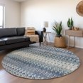 thumbnail image 1 of Addison Rugs Mayfield Washable Transitional Tribal, Diamond Seaglass Round Rug, 8' x 8', 1 of 5