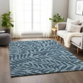 thumbnail image 1 of Addison Rugs Mayfield Washable Transitional Tropical, Leaves, Botanical Blue Rectangle Rug, 3' x 5', 1 of 6