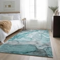 thumbnail image 1 of Addison Rugs Mayfield Washable Transitional Watercolors Teal Rectangle Rug, 5' x 7'6", 1 of 6