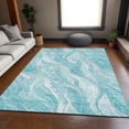 thumbnail image 1 of Addison Rugs Mayfield Washable Transitional Waves Teal Rectangle Rug, 8' x 10', 1 of 6