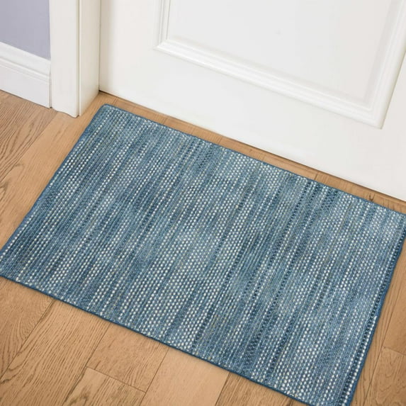 Addison Rugs Phoenix 2' x 3' Tonal Solid Transitional Wool Accent Rug in Blue