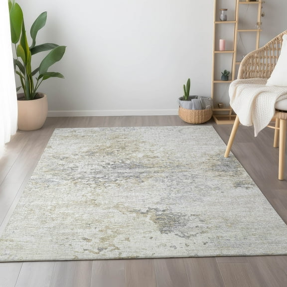 Addison Rugs Mayfield Washable Transitional Soft Abstract Ivory Rectangle Rug, 10' x 14'