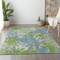 Addison Rugs Mayfield Washable Transitional Tropical Green Rectangle Rug, 10' x 14'