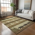 thumbnail image 1 of Addison Rugs Mayfield Washable Lodge Bear/moose Cutouts Brown Rectangle Rug, 10' x 14', 1 of 6