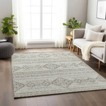 Addison Rugs Mayfield Washable Transitional Tribal, Diamond Taupe Rectangle Rug, 10' x 14'
