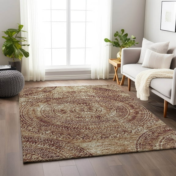 Addison Rugs Mayfield Washable Transitional Medallion Canyon Rectangle Rug, 2'6" x 3'10"