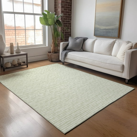 Addison Rugs Mayfield Washable Transitional Stripes Mist Rectangle Rug, 8' x 10'