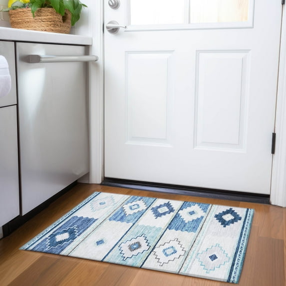 Addison Rugs Premium Machine Washable Mayfield Blue 1'8" x 2'6" Rug