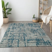 Addison Rugs Mayfield Washable Transitional Abstract Plaid Peacock Rectangle Rug, 10' x 14'
