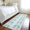 thumbnail image 1 of Addison Rugs Mayfield Washable Coastal Seahorses Aqua Runner Rug, 2'3" x 7'6", 1 of 5