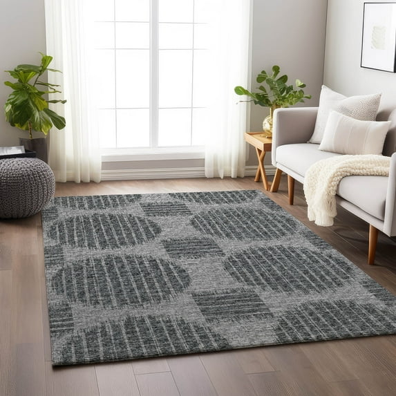 Addison Rugs Mayfield Washable Transitional Geo, Circles Shadow Rectangle Rug, 5' x 7'6"