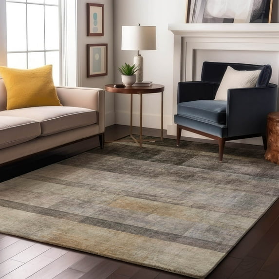 Addison Rugs Mayfield Washable Transitional Casual Brown Rectangle Rug, 10' x 14'