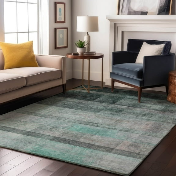 Addison Rugs Mayfield Washable Transitional Casual Teal Rectangle Rug, 10' x 14'