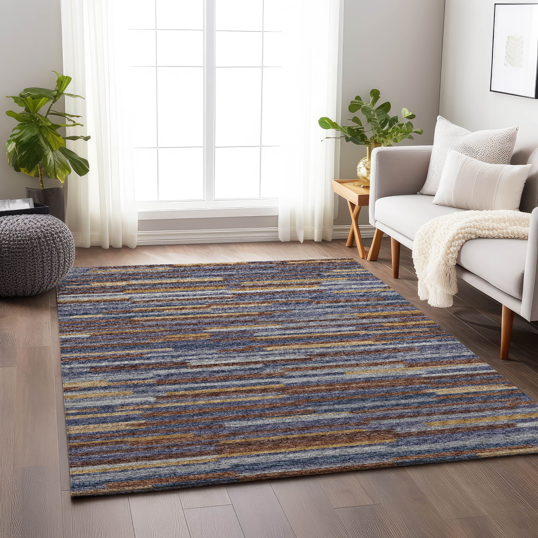Addison Rugs Mayfield Washable Transitional Stripes, Bars, Horizontal ...