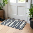 thumbnail image 1 of Addison Rugs Mayfield Washable Transitional Stripes, Bars, Horizontal Lines Gray Rectangle Rug, 1'8" x 2'6", 1 of 5