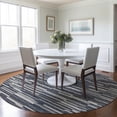 thumbnail image 1 of Addison Rugs Mayfield Washable Transitional Stripes, Bars, Horizontal Lines Gray Round Rug, 8' x 8', 1 of 5