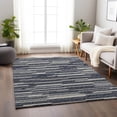 thumbnail image 1 of Addison Rugs Mayfield Washable Transitional Stripes, Bars, Horizontal Lines Gray Rectangle Rug, 9' x 12', 1 of 6