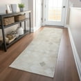 thumbnail image 1 of Addison Rugs Mayfield Washable Cowhide Small Boxes Ivory Runner Rug, 2'3" x 7'6", 1 of 5