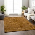 thumbnail image 1 of Addison Rugs Mayfield Washable Cowhide Diamond Tracks Brown Rectangle Rug, 9' x 12', 1 of 6