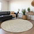 thumbnail image 1 of Addison Rugs Mayfield Washable Cowhide Diamond Tracks Ivory Round Rug, 8' x 8', 1 of 5