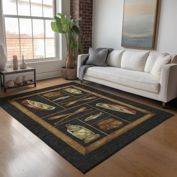 Addison Rugs Mayfield Washable Lodge Cabin Midnight Rectangle Rug, 3' x 5'