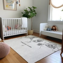 Addison Rugs Mayfield Washable Holiday Woodsy Animals Gray Rectangle Rug, 10' x 14'