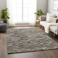 thumbnail image 1 of Addison Rugs Mayfield Washable Cowhide Herringbone Gray Rectangle Rug, 9' x 12', 1 of 6