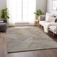 thumbnail image 1 of Addison Rugs Mayfield Washable Transitional Tropical, Leaves, Botanical Mocha Rectangle Rug, 2'6" x 3'10", 1 of 6