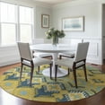 thumbnail image 1 of Addison Rugs Mayfield Washable Transitional Tribal, Boho Yellow Round Rug, 8' x 8', 1 of 5