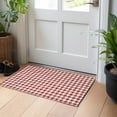 thumbnail image 1 of Addison Rugs Mayfield Washable Transitional Houndstooth Red Rectangle Rug, 1'8" x 2'6", 1 of 5