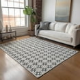 thumbnail image 1 of Addison Rugs Mayfield Washable Transitional Modern Squares Black Rectangle Rug, 9' x 12', 1 of 6