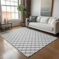 thumbnail image 1 of Addison Rugs Mayfield Washable Transitional Lattice Gray Rectangle Rug, 3' x 5', 1 of 6