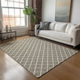 thumbnail image 1 of Addison Rugs Mayfield Washable Transitional Lattice Taupe Rectangle Rug, 8' x 10', 1 of 6