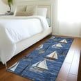 thumbnail image 1 of Addison Rugs Mayfield Washable Coastal Sailboat Navy Runner Rug, 2'3" x 7'6", 1 of 5
