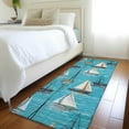 thumbnail image 1 of Addison Rugs Mayfield Washable Coastal Sailboat Teal Runner Rug, 2'3" x 7'6", 1 of 5