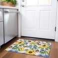 thumbnail image 1 of Addison Rugs Mayfield Washable Kitchen Sunflowers/butterfiles Yellow Rectangle Rug, 1'8" x 2'6", 1 of 5